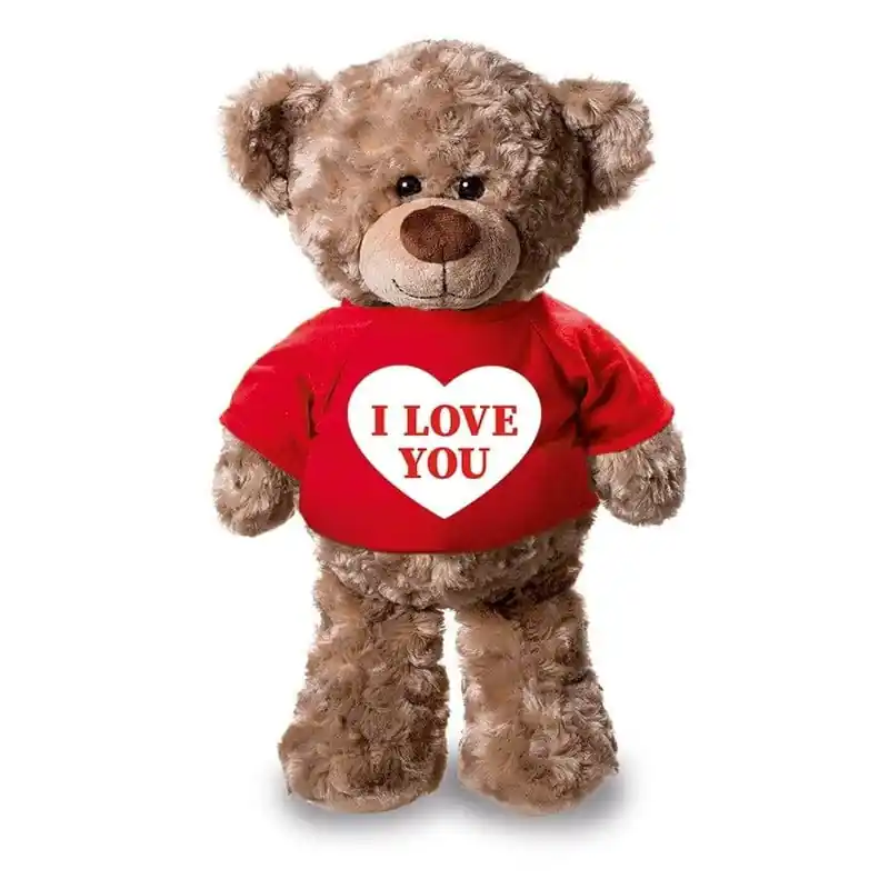 Bestel Nu Teddybeer knuffel met hartje - pluche - 24 cm - shirt