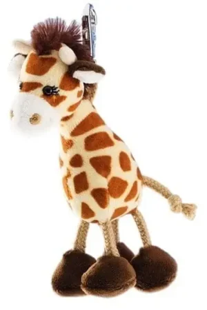 Weekendaanbieding Pluche giraffe sleutelhanger - knuffel - 13 cm - clip