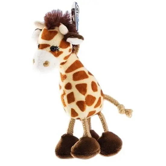 Weekendaanbieding Pluche giraffe sleutelhanger - knuffel - 13 cm - clip
