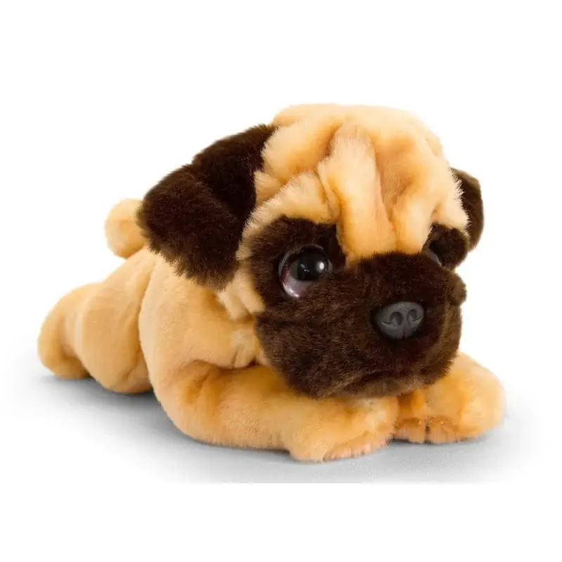 Uitverkoop Keel Toys mopshond knuffel - pluche - bruin - 25 cm