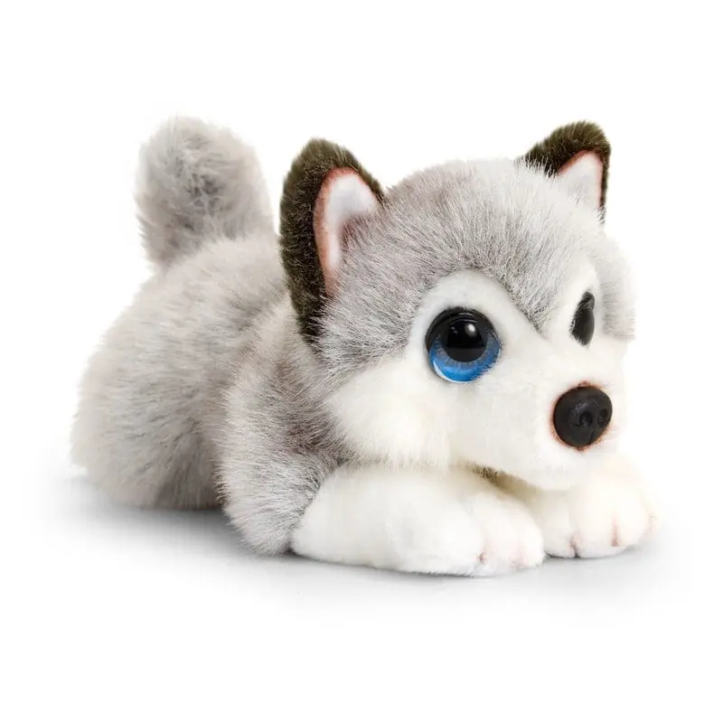 Keel Toys husky knuffel - pluche - grijs/wit - 25 cm Merkproduct