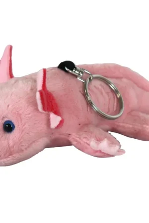Axolotl knuffel sleutelhanger - pluche - roze - 10 cm Gratis Retour
