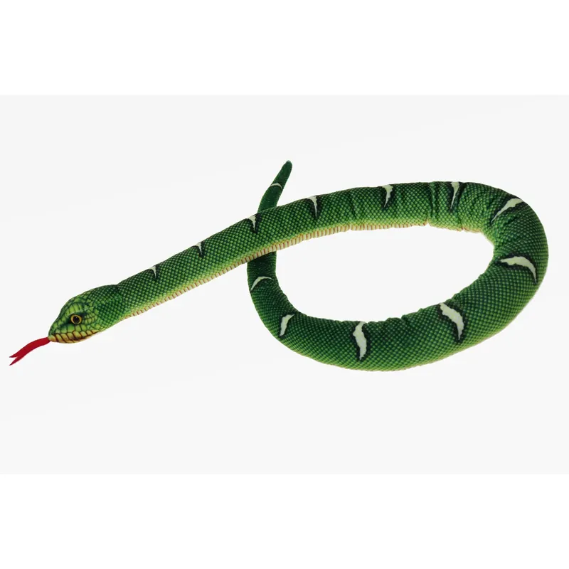 Betrouwbaar Python slang knuffel - pluche - groen - 100 cm
