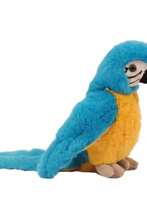 Hete Deal Papegaai knuffel - zachte pluche - blauw - 20 cm