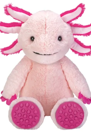 Beperkt Aanbod Pluche axolotl knuffel - 35 cm - roze - zittend