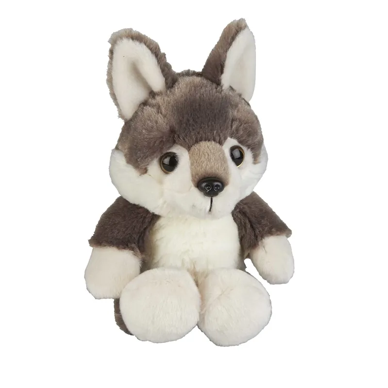 Pluche wolf knuffel - 18 cm - wilde dieren - speelgoed Nieuw