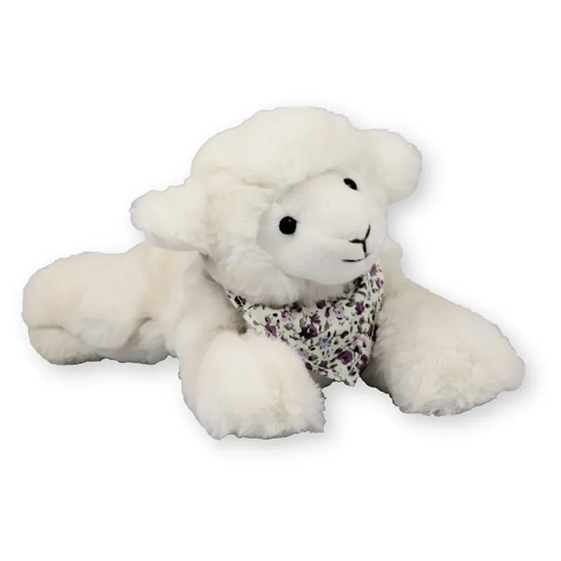 Inware pluche lammetje/schaap knuffel - wit - liggend - 22 cm Uitverkoop