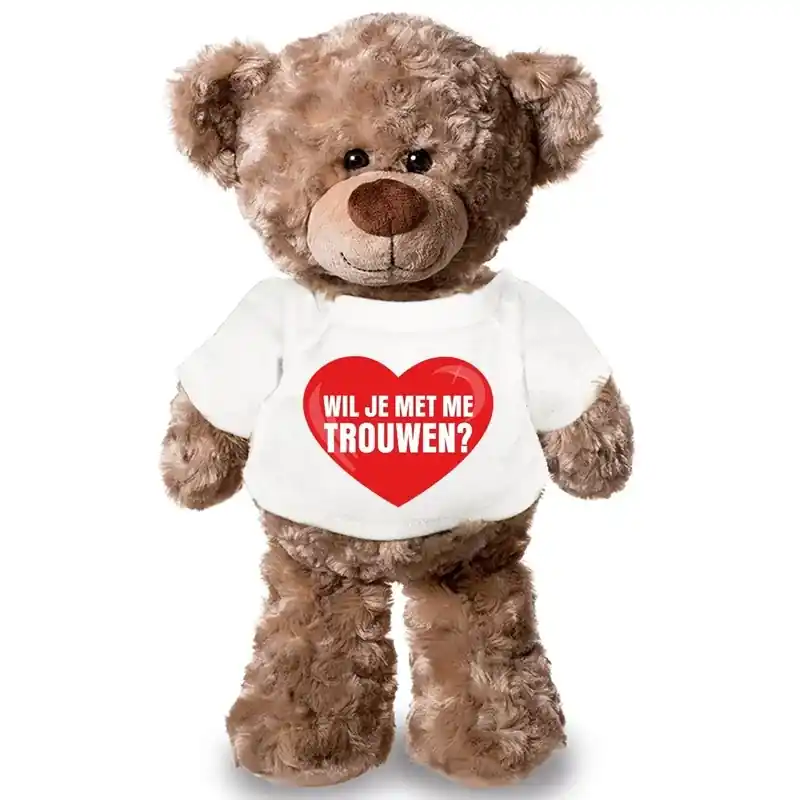 Teddybeer knuffel - wil je met me trouwen - pluche - 43 cm Hoge Kwaliteit