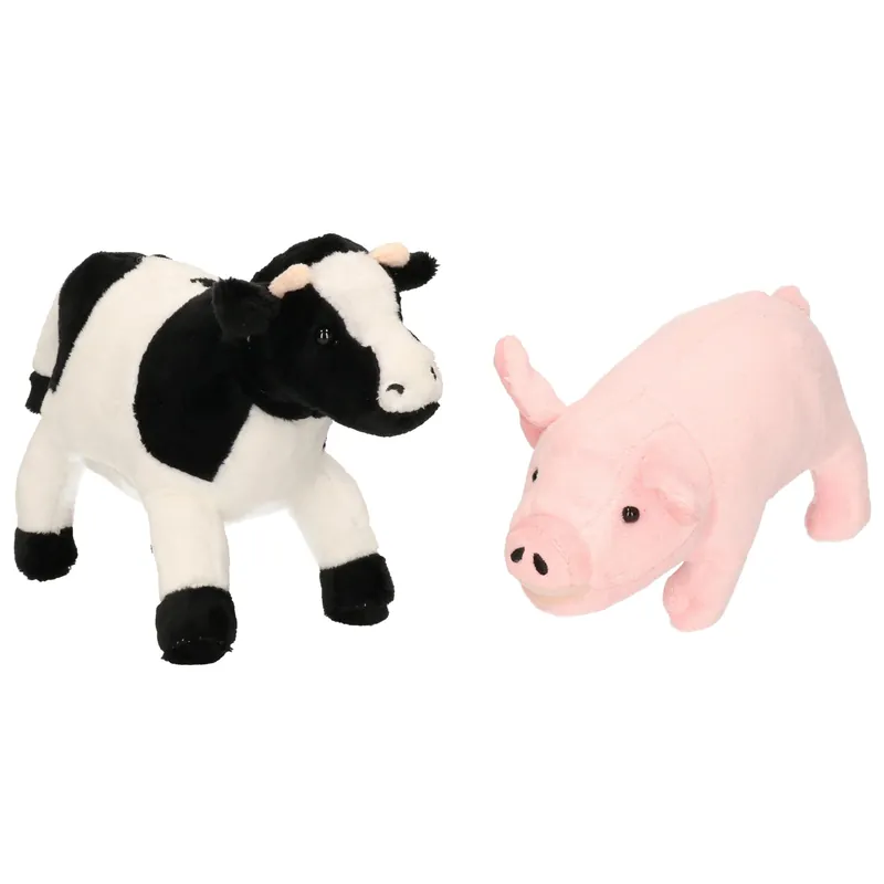 Cornelissen boerderijdieren knuffelset - koe en varken - pluche - 22 cm Bestseller