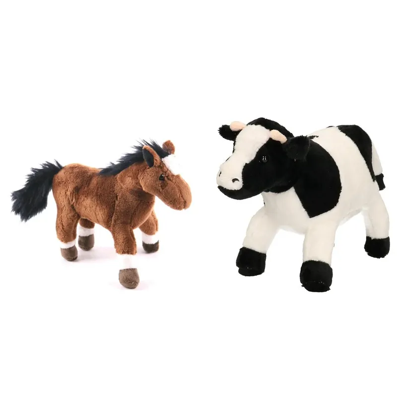 Cornelissen boerderijdieren knuffel set - koe en paard - 23 cm - pluche Koop Vandaag