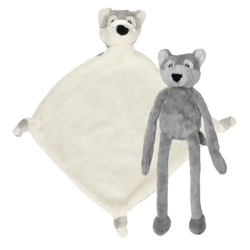 Express Levering Nature Planet wolf knuffel - pluche - 33 cm - tutteldoekje