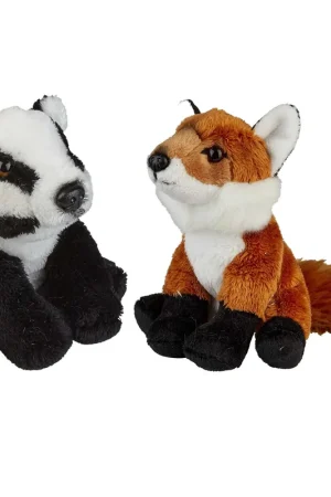Bosdieren pluche knuffels - vos en das - 15 cm Veilige Betaling