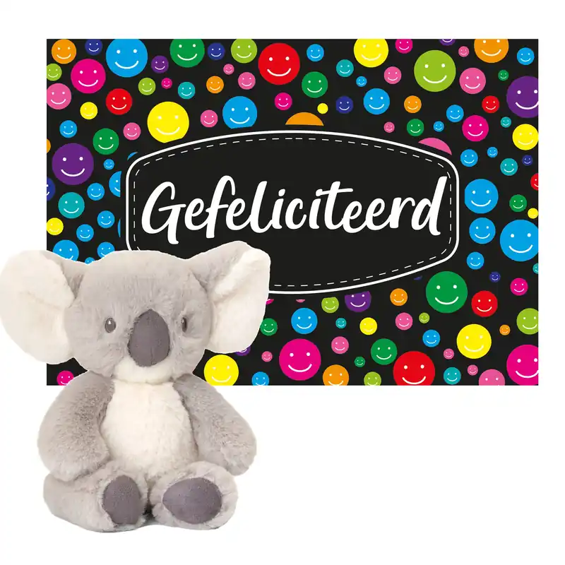 Keel Toys cadeaukaart gefeliciteerd - koala knuffel - 14 cm Favoriet