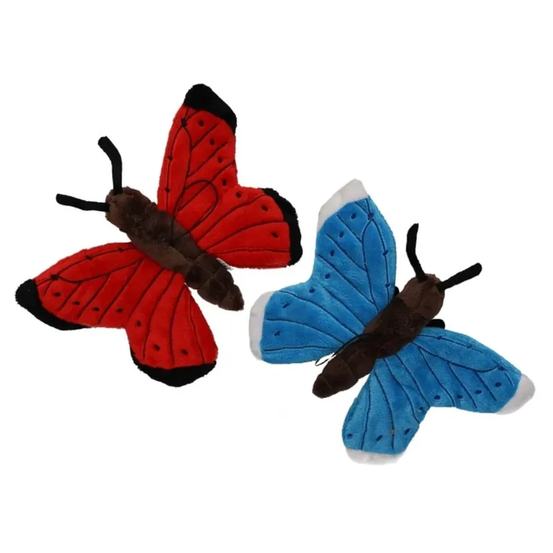 Lage Prijs Vlinder knuffel - pluche - 21 cm - met lus - 2 stuks