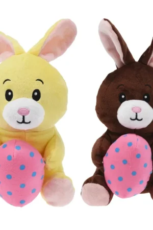 Paashaas knuffel set van 2 - pluche - 20 cm - met paasei Beperkt Aanbod