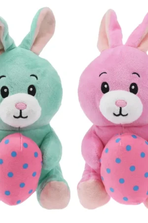 Beperkt Aanbod Paashazen knuffel set van 2 - pluche - 20 cm - met paasei