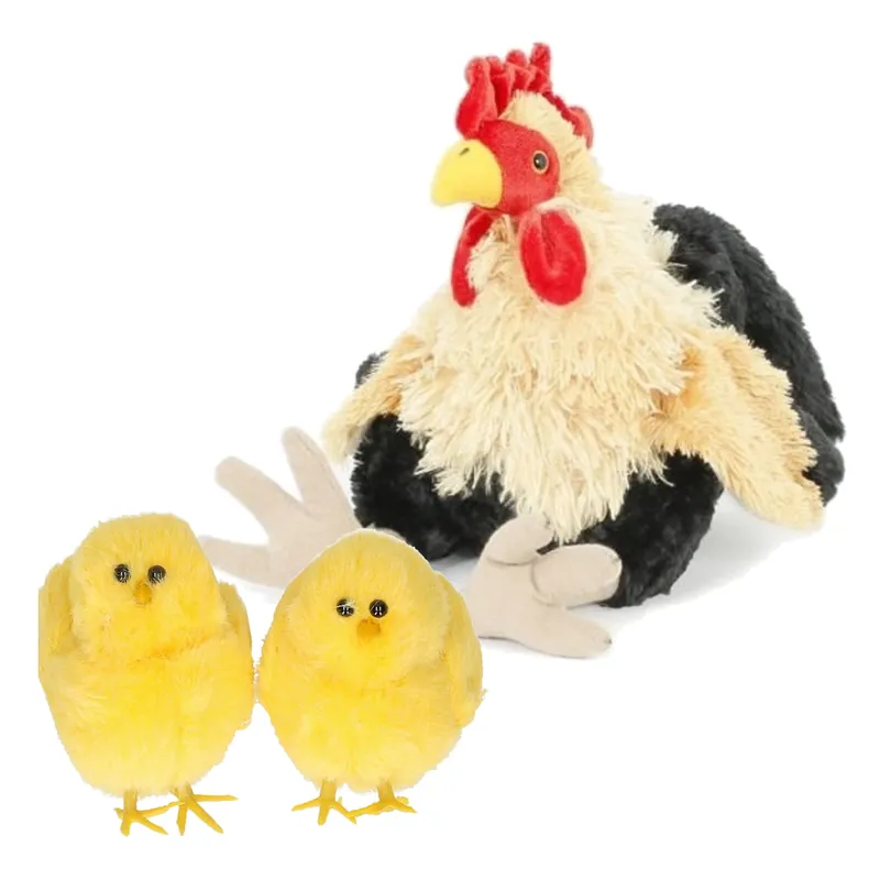 Direct Beschikbaar Pluche kip knuffel - 23 cm - kippenfamilie - multi kleuren