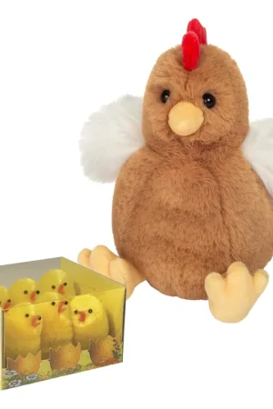 Must-Have Hermann Teddy kip knuffel - pluche - 18 cm - met kuikens - paasset