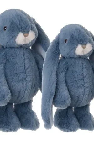 Bukowski konijnen knuffel set 2 stuks - blauw - pluche - 22 en 30 cm Betaalbaar