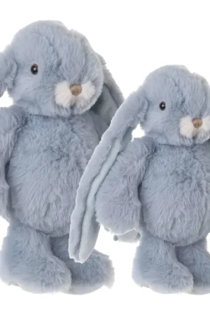 Bukowski konijnen knuffel set - lichtblauw - pluche - 22 en 30 cm Beperkte Voorraad