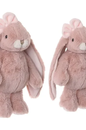 Bukowski konijnen knuffel set - oud roze - 22 en 30 cm - pluche Actieprijs