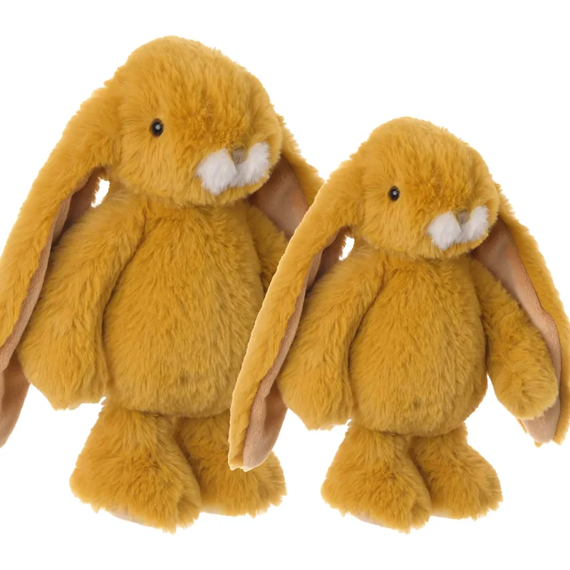 Op = Op Bukowski konijnen knuffel set - okergeel - pluche - 22 en 30 cm