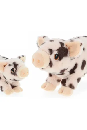 Keel Toys varkens knuffel - pluche - gevlekt roze - 18 en 28 cm Laatste Kans