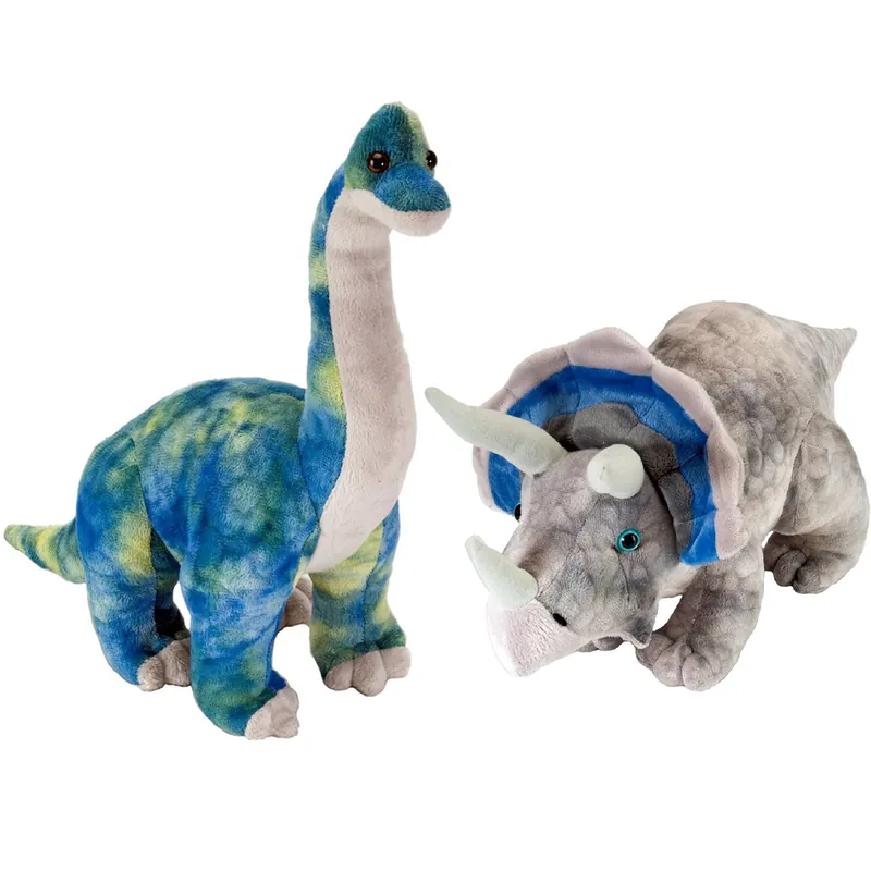 Wild Republic dinosaurus knuffels - set van 2 - 25 cm Beperkte Voorraad