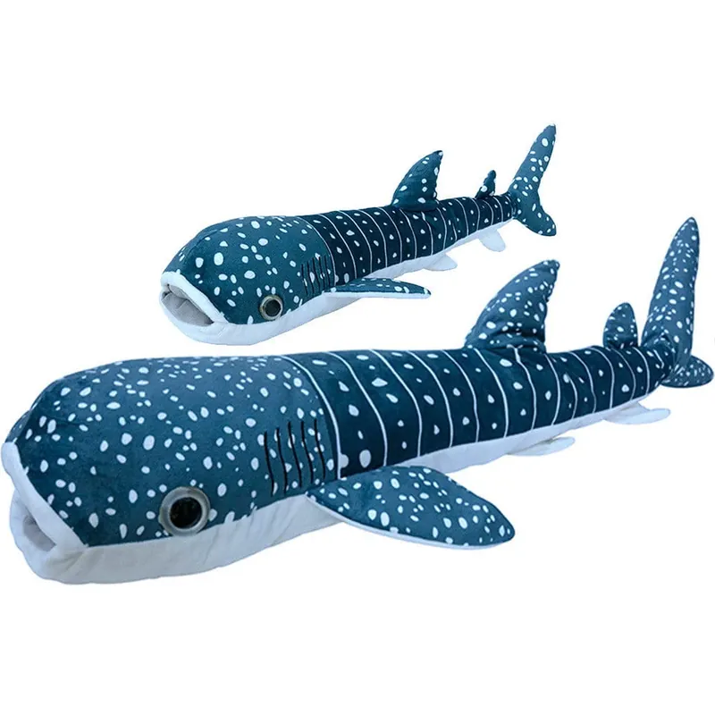Pluche walvishaai knuffel - set van 2 - 60 en 112 cm Flitsaanbieding