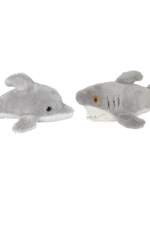Shop Nu Zeedieren knuffels set - dolfijn en haai - 15 cm - pluche