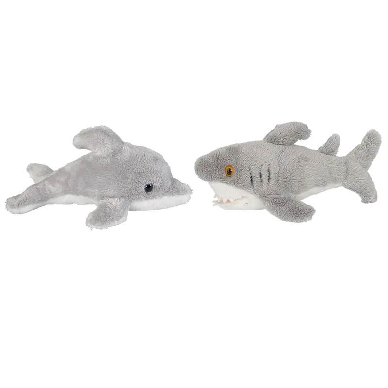 Shop Nu Zeedieren knuffels set - dolfijn en haai - 15 cm - pluche