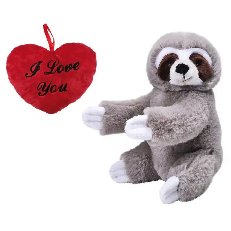 Tijdelijk Beschikbaar Valentijn Love cadeau set - luiaard knuffel - 25 cm - pluche - met hartje