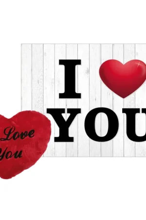 Direct Beschikbaar Rode pluche knuffel kussen - I Love You - 60 cm