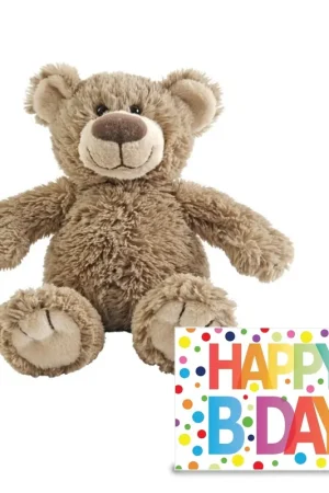 Verjaardag cadeau knuffelbeer - pluche - 22 cm - Happy Birthday kaart Koop Vandaag