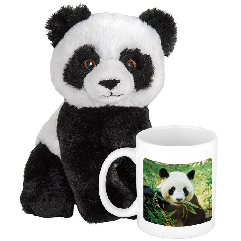 Panda knuffel 19 cm - drinkbeker - cadeauset kind Veilige Betaling