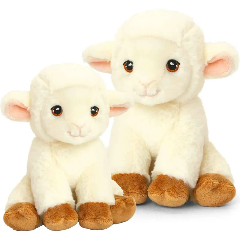 Pluche schapen familie - knuffel - 18 en 25 cm - boerderij Gratis Retour