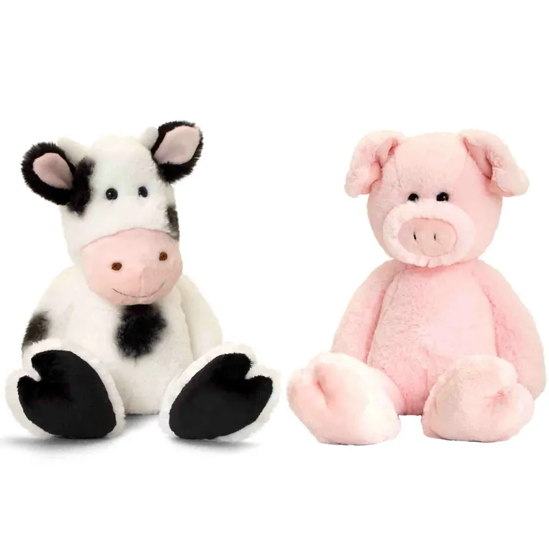 Beperkte Voorraad Pluche varken en koe knuffels - boerderij vriendjes - 18 cm
