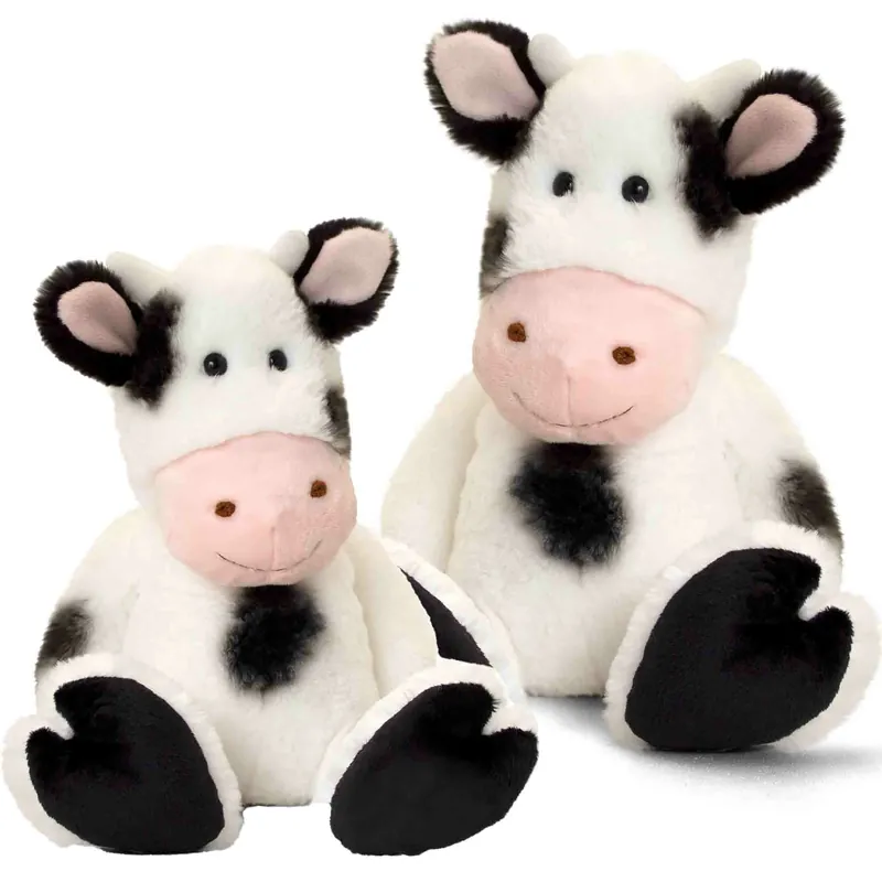 Direct Beschikbaar Pluche koeien familie - knuffels - 18 en 25 cm - boerderij
