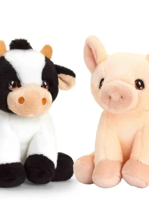 Pluche varken en koe knuffel - boerderij vriendjes - 12 cm Veilige Betaling