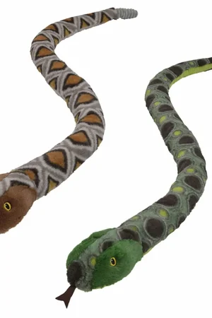 Betaalbaar Pluche slangen knuffels - 2 stuks - 150 cm - anaconda - ratelslang