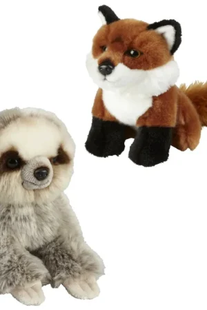 Vos en luiaard knuffels - pluche - 18 cm - set Express Levering