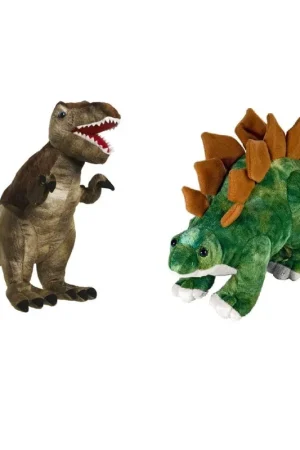 Bestel Nu Setje van 2 knuffel dinosaurussen - T-Rex en Stegosaurus - pluche