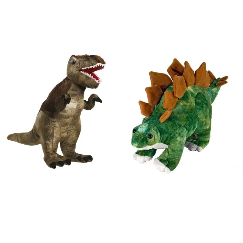 Bestel Nu Setje van 2 knuffel dinosaurussen - T-Rex en Stegosaurus - pluche