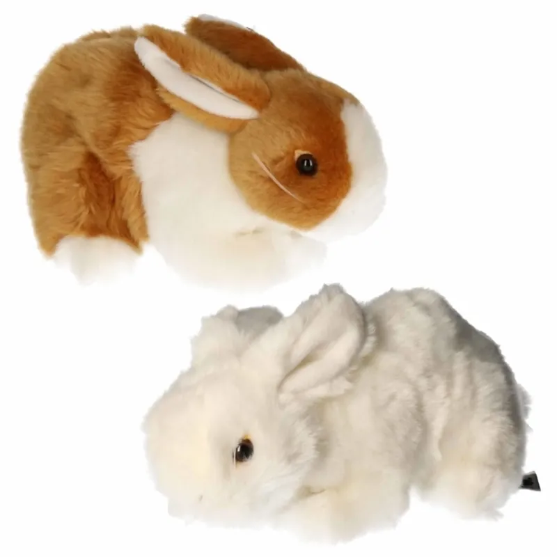 Set van 2 pluche konijnen knuffels - 20 cm - zacht Veilige Betaling