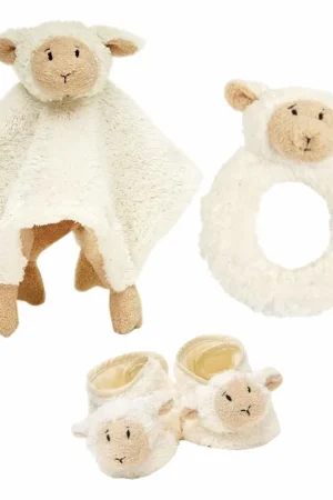 Rechtstreeks Van De Fabrikant Baby cadeau setje Lammy - rammelaar - slofjes - tuttel doekje