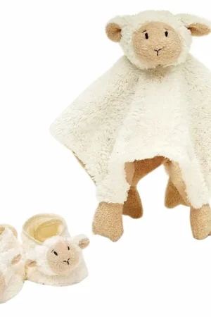 Baby cadeau setje Lammy - slofjes - tutteldoekje Populair