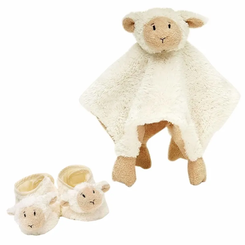 Baby cadeau setje Lammy - slofjes - tutteldoekje Populair