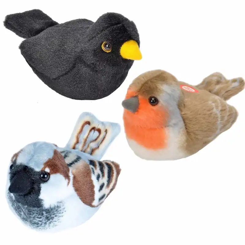 Wild Republic vogel knuffels - pluche - 14 cm - met geluid Nieuw