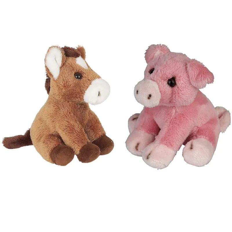 Rechtstreeks Van De Fabrikant Boerderij dieren knuffels - pluche - varken en paard - 15 cm
