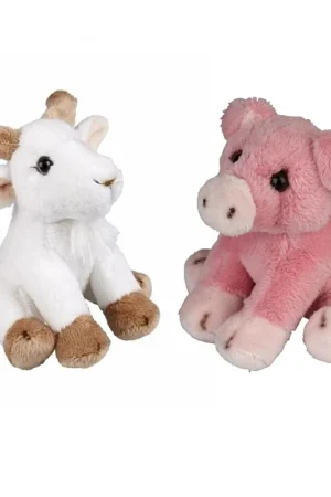 Boerderij dieren knuffels - pluche - varken en geit - 15 cm Voordeelprijs